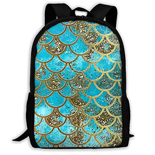 Moderner Rucksäcke Glitzernde Meerjungfrauenschuppen Studentenrucksack Perfekt Wanderrucksack Für Freizeit, Wandern, Schule, 42X32X14Cm von Generic