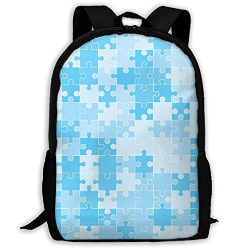 Moderner Wanderrucksack Blaues Puzzle Rucksäcke Unisex Backpack Für Reisen, Freizeit, Geschenk, 42X32X14Cm von Generic