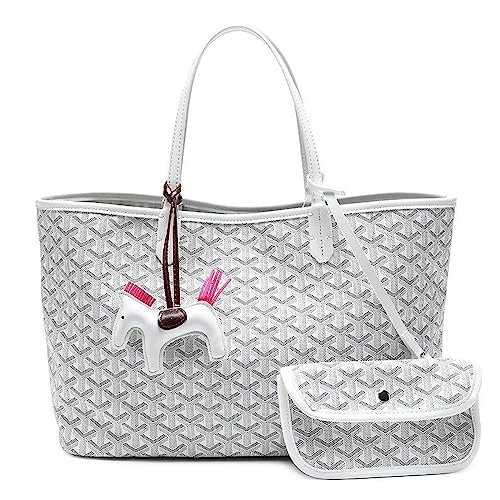 Modische Damen-Reisetasche, Leder-Umhängetasche, Geldbörsen-Set für Damen, Designer-Handtaschen für Reisen, Einkaufen, Strand, Großweiß von Generic