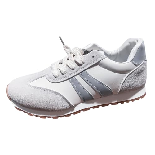 Modische Damenschuhe Freizeit bequem Schnürschuhe Weiche Sohle Dicke Laufsohle Bequemschuhe Damen Treter Leicht Flexible Alltagsschuhe Stadt (Grey, 41) von Generic