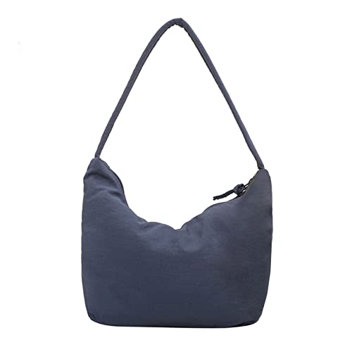 Modische Handtasche für Damen, alle passende Umhängetasche, einfache Unterarmtasche, große Kapazität, Mumien-Tasche, einfarbig, Schultasche, blau, Medium von Generic