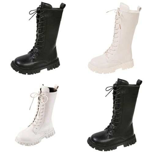 Modische Mädchen Stiefel Bequeme Weiche Sohle Leder Kinderschuhe für den Täglichen Gebrauch Stilvolle Flache Stiefel für Kinder von Generic