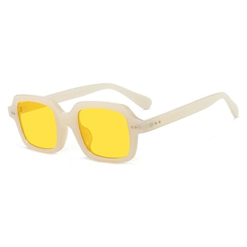 Modische Quadratische Sonnenbrille Mit Großem Rahmen For Damen, Polarisierte Sonnenbrille For Den Außenbereich, For Den Autoverkehr(Yellow) von Generic