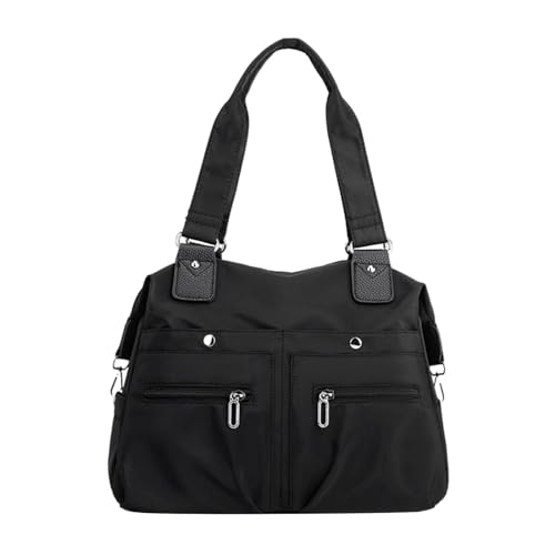 Modische Reisehandtasche, leichte Nylon-Stofftasche, Umhängetasche, Trend, vielseitige Einkaufstasche, Umhängetasche Sofortbildkamera Taschen Set (Black, One Size) von Generic