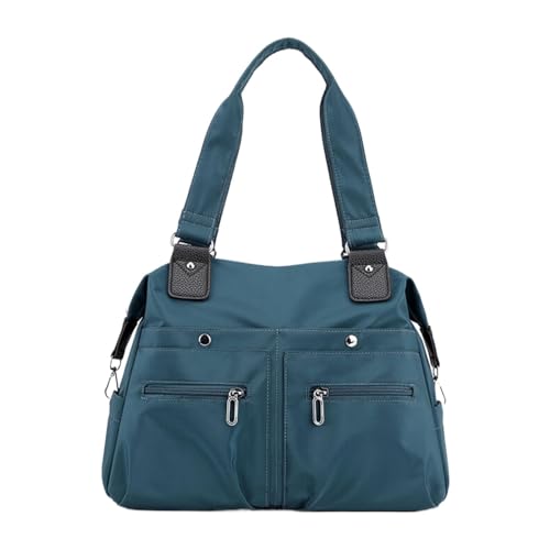 Modische Reisehandtasche, leichte Nylon-Stofftasche, Umhängetasche, Trend, vielseitige Einkaufstasche, Umhängetasche Taschen Reisetasche (Blue, One Size) von Generic
