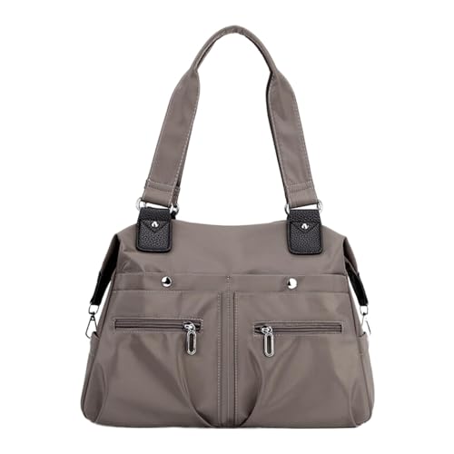 Modische Reisehandtasche, leichte Nylon-Stofftasche, Umhängetasche, Trend, vielseitige Einkaufstasche, Umhängetasche Taschen Reisetasche (Brown, One Size) von Generic