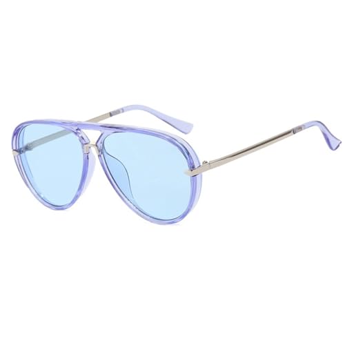Modische Runde Sonnenbrille Mit Großem Rahmen For Männer Und Frauen, Sonnenbrillen For Autofahrten Im Freien, Strandurlaub Und Partys(Blue) von Generic