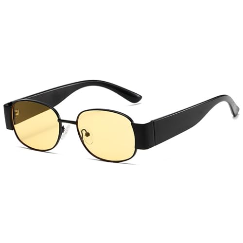 Modische Sonnenbrille Mit Quadratischem Metallrahmen, UV400 For Damen Und Herren For Autofahren Im Freien, Strandurlaub Und Pendeln(Yellow) von Generic