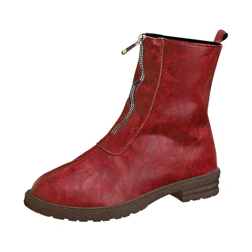 Modische Stiefeletten mit spitzer Zehenpartie, zum Hineinschlüpfen Reißverschluss, für Winter, bequeme Freizeitkleidung (37) von Generic