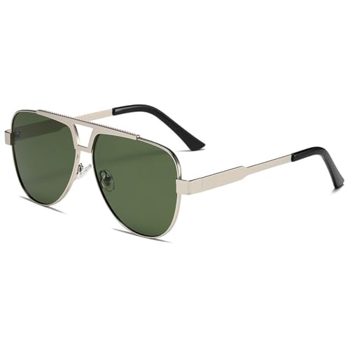 Modische UV400-Sonnenbrille Aus Metall In Übergröße For Männer Und Frauen, For Autofahrten Im Freien, Urlaub, Partys, Shopping(Green) von Generic