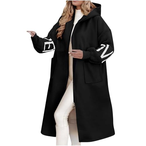 Modische üBergangsjacke Damen Warme Damen Winterjacke Ledermantel Damen Lang Anorak Damen Mit Kapuze Leichte Jacke Mit Kapuze Damen Damen WintermäNtel Einteiler Skianzug Damen Steppweste Damen von Generic