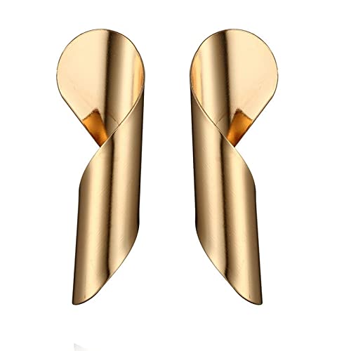 Modische unregelmäßige Ohrringe aus glänzender Metalllegierung, spiralförmig gebogene Ohrstecker für Frauen von Generic