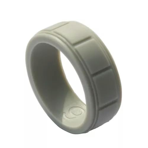 Modischer Ehering aus Silikon für Paare, Herren, Sport-Gummiband, 8 mm, Größe 8–13#, Hellgrau, 13 Modischer Ehering aus Silikon für Paare, Herren, Sport-Gummiband, 8 mm, Größe 8–13#, Hellgrau, 13 von Generic