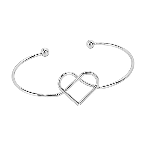 Modisches kreatives unregelmäßiges Armband einfache Persönlichkeit Metall Armband Zubehör Valentinstag Geschenk Armband für Frauen Geschenk Digitaluhren für Männer (Silber, Einheitsgröße) von Generic