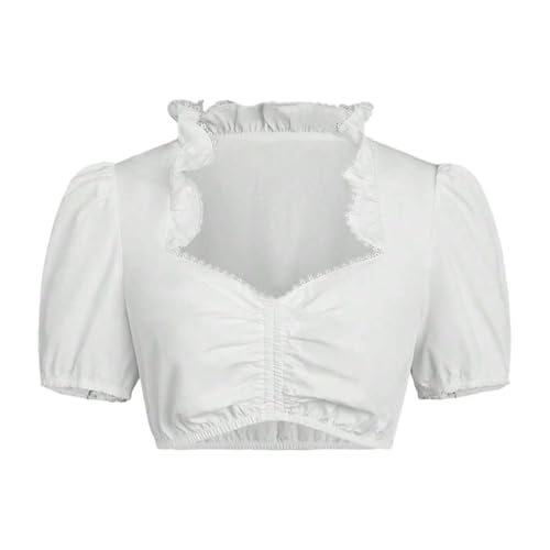 Modisches lässiges Oberteil für die Oktoberfestkleidung für Damen Ohrringe Silber Ringe White XL von Generic