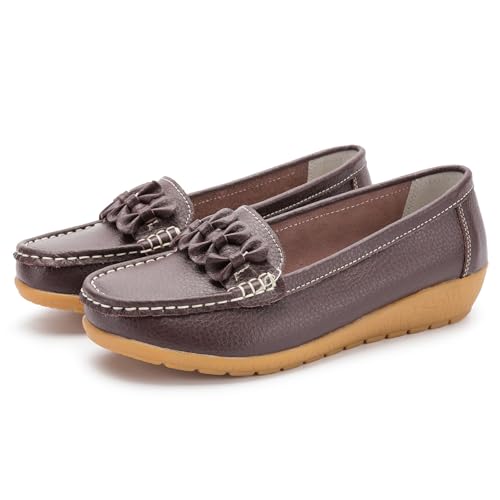 Mokassins Damen Schlupfschuhe orthopädische Loafers aus Leder rutschfeste Flache Schuhe Bequeme Wanderschuhe Work Office Driving Flachschuhe Penny Schuhe Bootsschuhe Sandalen Mokassins Damen Schlupfschuhe orthopädische Loafers aus Leder rutschfeste Flache Schuhe Bequeme Wanderschuhe Work Office Driving Flachschuhe Penny Schuhe Bootsschuhe Sandalen von Generic