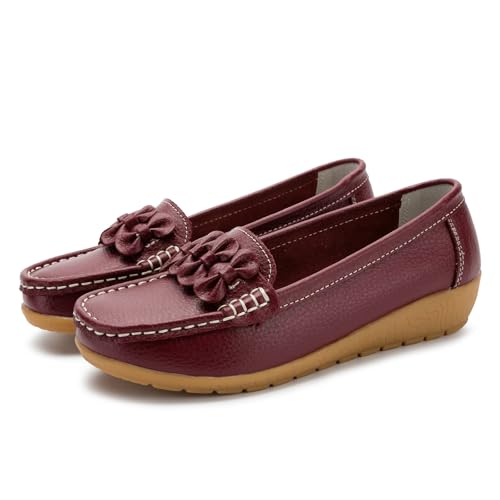 Mokassins Damen Schlupfschuhe orthopädische Loafers aus Leder rutschfeste Flache Schuhe Bequeme Wanderschuhe Work Office Driving Flachschuhe Penny Schuhe Bootsschuhe Sandalen Mokassins Damen Schlupfschuhe orthopädische Loafers aus Leder rutschfeste Flache Schuhe Bequeme Wanderschuhe Work Office Driving Flachschuhe Penny Schuhe Bootsschuhe Sandalen von Generic