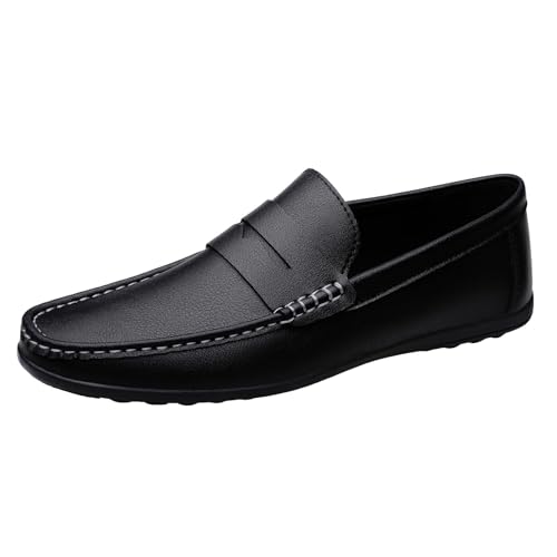Mokassins Slipper Herren Leder Slip On Fahren Schuhe Leicht Weich Loafers Flache Business Schuhe EU 39-EU 47 von Generic