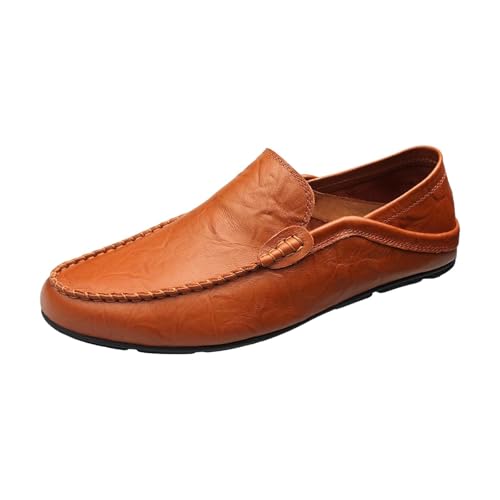 Mokassins Slipper Herren Slip On Fahren Schuhe Leicht Weich Loafers Handgefertigt Flache Business Schuhe Klassische Loafers Comfort Bootsschuhe von Generic