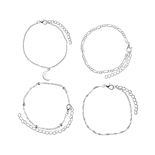 Mond Anhänger Mehrschichtiges Fußkettchen Set Strand Fußkettchen Armband Schmuck Fußkettchen Größe verstellbar von Generic