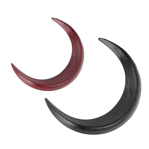 Mondförmige Haargabel-Haarspange, Log-elegante Schwarz-rote Oberfläche, Glättend, Schöne Mondform-Haarspange, 2 Stück für Frauen von Generic