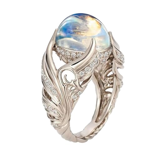 Mondstein Ringe für Frauen - Mondstein Ehering Elegant Mondstein Ring | Charmanter Mondstein Ring für Frauen, Modischer Mondstein Ring mit Flügeln für b, Se référer au descriptif, Legierung, Siehe Mondstein Ringe für Frauen - Mondstein Ehering Elegant Mondstein Ring | Charmanter Mondstein Ring für Frauen, Modischer Mondstein Ring mit Flügeln für b, Se référer au descriptif, Legierung, Siehe von Generic
