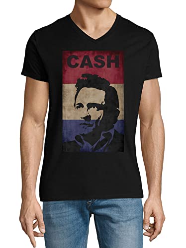 Money John Bill Coin Artist Singer Famous Colors Herren-T-Shirt aus Baumwolle mit V-Ausschnitt Schwarz X-Large von Generic
