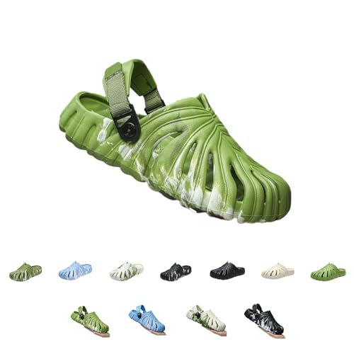 Monstera-Hausschuhe, rutschfeste Hausschuhe für mit dicker Sohle, Sandalen mit offener Spitze, Duschhausschuhe (green B, Erwachsene, 40, Numerisch (von/bis), EU Schuhgrößensystem, 41, M) von Generic