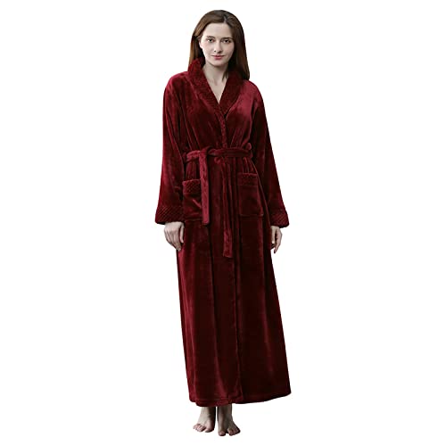 Morgenmantel Damen Lang Baumwolle Flauschig Lang Saunamantel Mit Kapuze Schlafmantel Hausmantel Frotteemantel Negligee Bathrobe Kimono Pyjama NachtwäSche FüR Hotel,Spa,Party von Generic