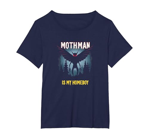 Mothman ist Mein Homeboy: Cryptid Lover Forest Mystery T-Shirt, Damen Große Größen, Marineblau, 4X von Generic