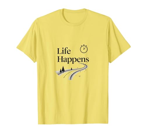 Motivierendes Zitat It is What It is: Life Happens T-Shirt, Herren, Gelb, 3XL von Generic