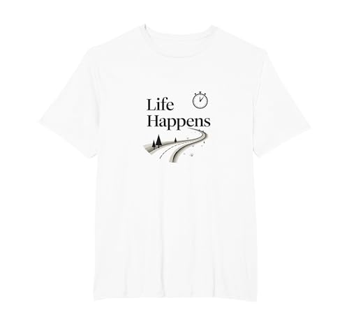 Motivierendes Zitat It is What It is: Life Happens T-Shirt, Herren Große Größen, Weiß, 4X Tall von Generic