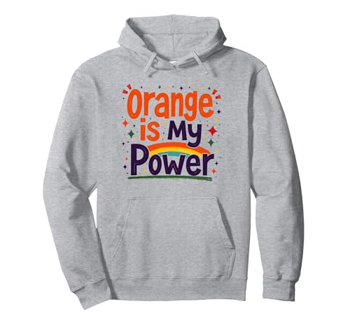 Motivierendes Zitat für Mädchen, Orange is My Power Pullover Hoodie, Unisex für Erwachsene, Grau Meliert, L von Generic