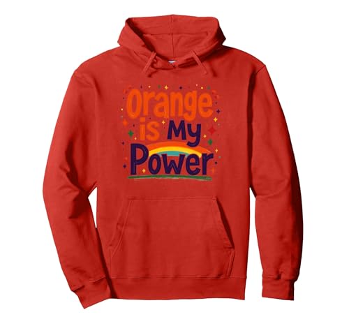 Motivierendes Zitat für Mädchen, Orange is My Power Pullover Hoodie, Unisex für Erwachsene, Rot, S von Generic