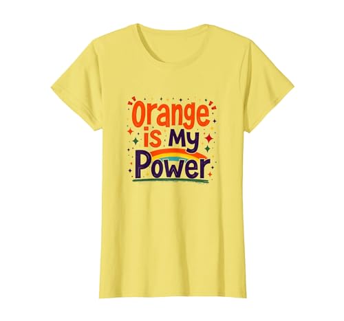 Motivierendes Zitat für Mädchen, Orange is My Power T-Shirt, Damen, Gelb, XL von Generic