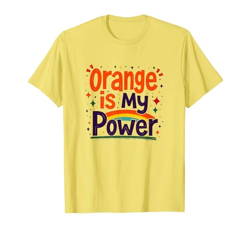 Motivierendes Zitat für Mädchen, Orange is My Power T-Shirt, Herren, Gelb, XL von Generic