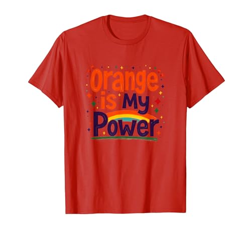 Motivierendes Zitat für Mädchen, Orange is My Power T-Shirt, Herren, Rot, M von Generic