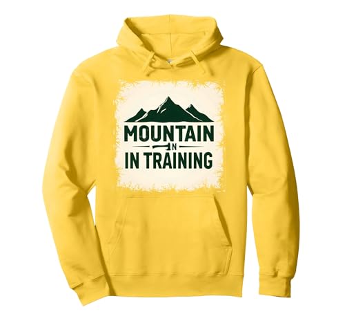 Mountain Man in Training Dude, Slogan für Outdoor-Abenteuer Pullover Hoodie, Unisex für Erwachsene, Gelb, L von Generic
