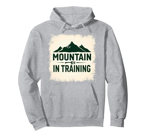 Mountain Man in Training Dude, Slogan für Outdoor-Abenteuer Pullover Hoodie, Unisex für Erwachsene, Grau Meliert, L von Generic