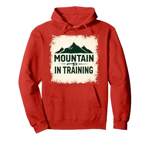 Mountain Man in Training Dude, Slogan für Outdoor-Abenteuer Pullover Hoodie, Unisex für Erwachsene, Rot, M von Generic