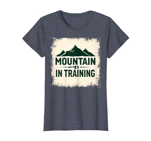 Mountain Man in Training Dude, Slogan für Outdoor-Abenteuer T-Shirt, Damen, Blau Meliert, XS von Generic