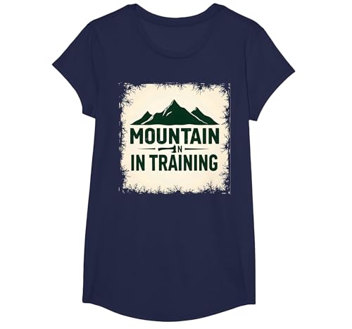 Mountain Man in Training Dude, Slogan für Outdoor-Abenteuer T-Shirt, Girls, Marineblau, XS von Generic