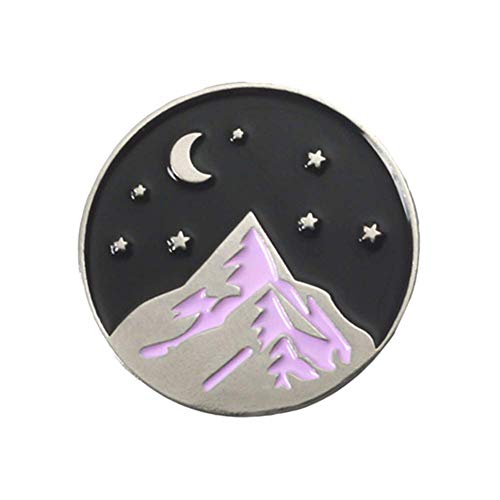 Mountain Moon Star Broschen emailliert rund Etikett Pin Abzeichen Jacke Hemden Tasche Dekor langlebig und nützlich von Generic