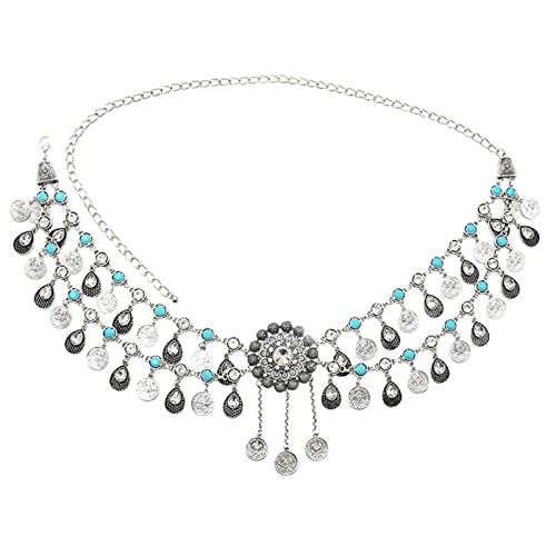 Münze Bauchkette Indische Taillenketten für Frauen Münztanz Kleid Gürtel Körperkette Tribal von Generic