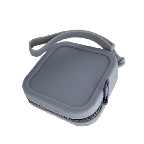 Münzgeldbörse aus Silikon – weiche Silikon-Brieftasche, kleine Münztasche | Quadratischer Wechselrahmen mit glattem Reißverschluss Easy Carry, eine Kosmetiktasche, grau, Se référer au descriptif von Generic