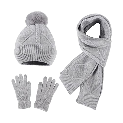 Mütze, Schal & Handschuh-Sets Winter-Hut Grobstrick Mütze Beanie Cap Hat Gefüttert Wintermütze Warm Outdoor Sport Winddicht Strickmütze Winter Caps Beanie Winter Warm Wintermütze von Generic