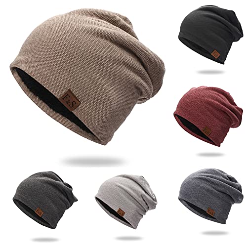 Mütze Damen Herren, Slouch Beanie Mütze, Weich Dünne Mütze aus Baumwolle, Leichte Atmungsaktiv Longbeanie, Jersey Chemo Mütze, Elastisch Laufmütze für Alle Jahreszeiten von Generic