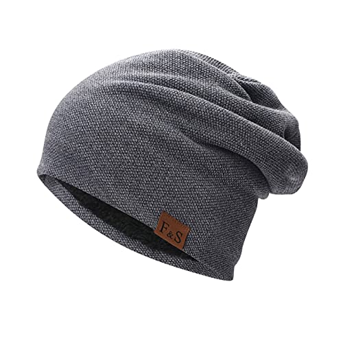 Mütze Damen Herren, Slouch Beanie Mütze, Weich Dünne Mütze aus Baumwolle, Leichte Atmungsaktiv Longbeanie, Jersey Chemo Mütze, Elastisch Laufmütze für Alle Jahreszeiten von Generic