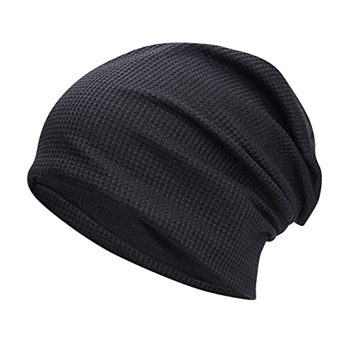 Mütze Damen Herren, Slouch Beanie Mütze, Weich Dünne Mütze aus Baumwolle, Leichte Atmungsaktiv Longbeanie, Jersey Chemo Mütze, Elastisch Laufmütze für Alle Jahreszeiten von Generic