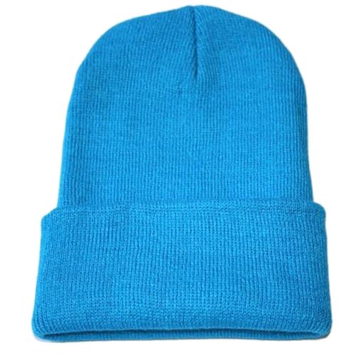 Mütze Damen Winter Herren Wintermütze Warme Winter Beanie Y2K Mützen Strickmützen Für Herren Laufmütze Geschenke Für Männer Frauen Gestrickt Hat Kopfbedeckungen Himmelblau von Generic